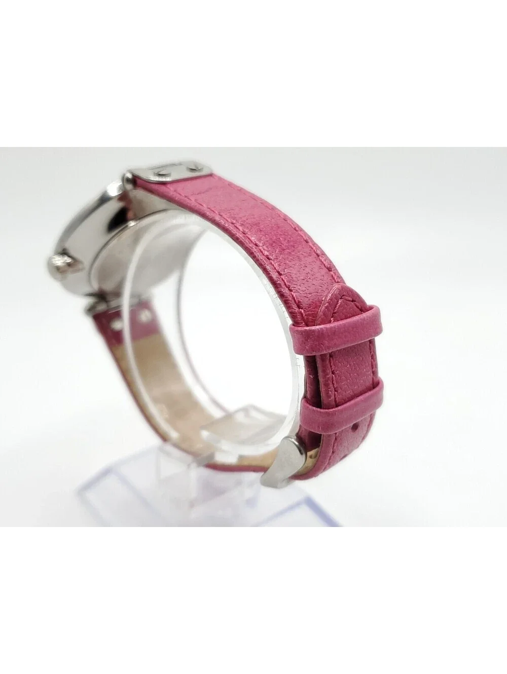 Womens AK Anne Klein Watch 34mm New Battery Pink Leather Band Y121E
